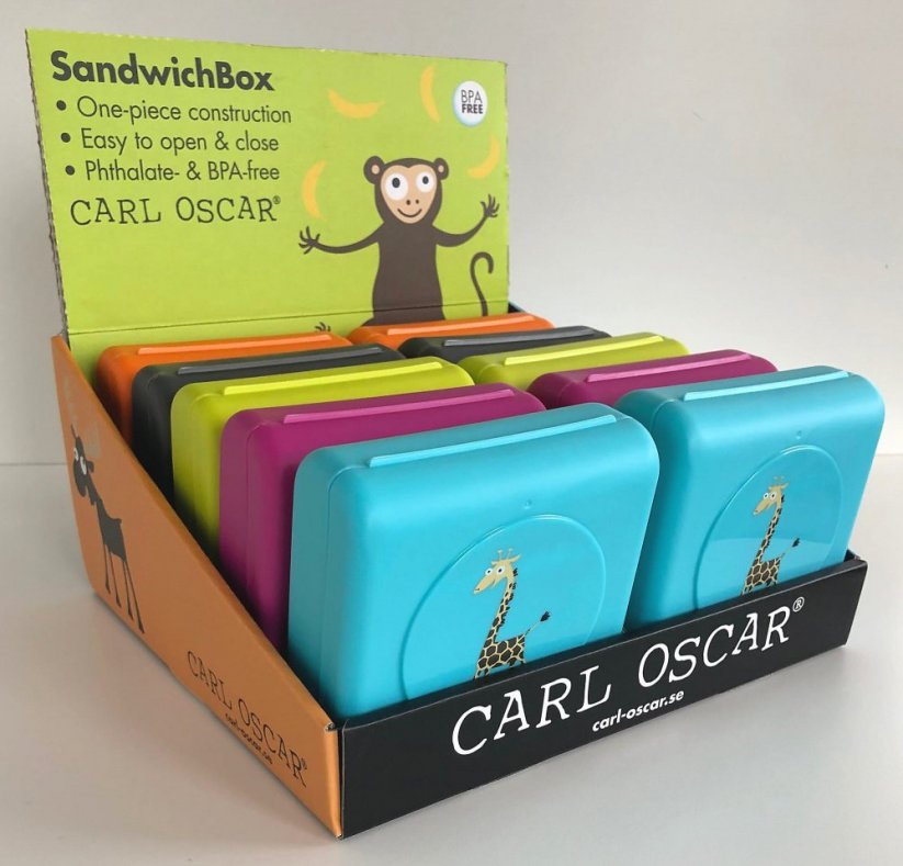 CARL OSCAR sendvič box PAVÚČIK šedá