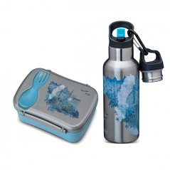 set CARL OSCAR TERMOfľaša antikor eco 500ml a N’ICE BOX na jedlo s chladiacim diskom WATER wisdom