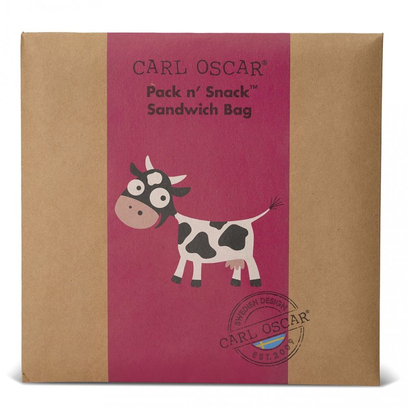CARL OSCAR PACK N' SNACK™ obal na sendvič a ovocie KRAVIČKA ružová