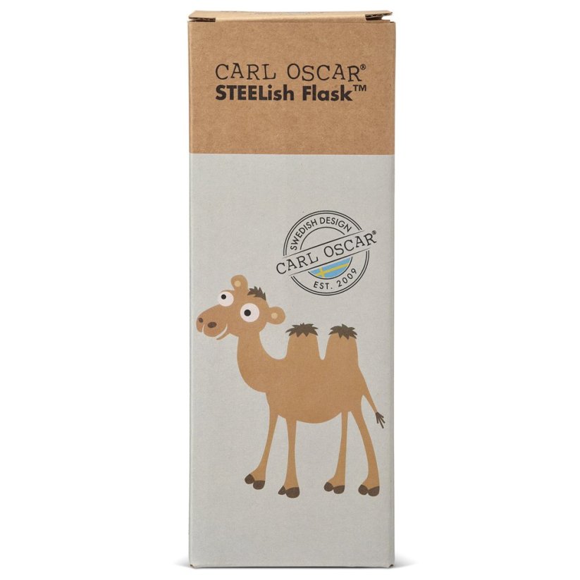 CARL OSCAR 500 ml detská antikor fľaša STEELish ŤAVA mentolová s antikor slamkou