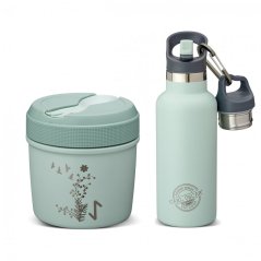 set CARL OSCAR TERMOfľaša antikor eco 500 ml s antikor slamkou a vákuový obedár MENTOL