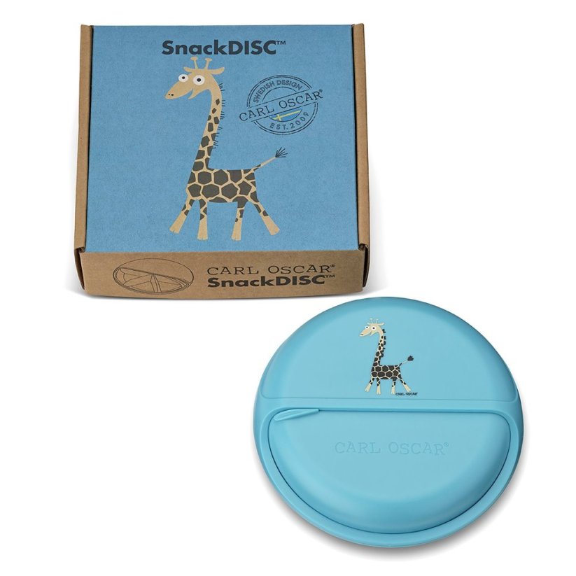 CARL OSCAR disk SNACKDISC™ ŽIRAFKA modrá | 15 cm