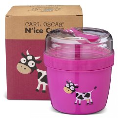 CARL OSCAR N'ICE CUP dóza na jedlo s chladiacim diskom KRAVIČKA ružová