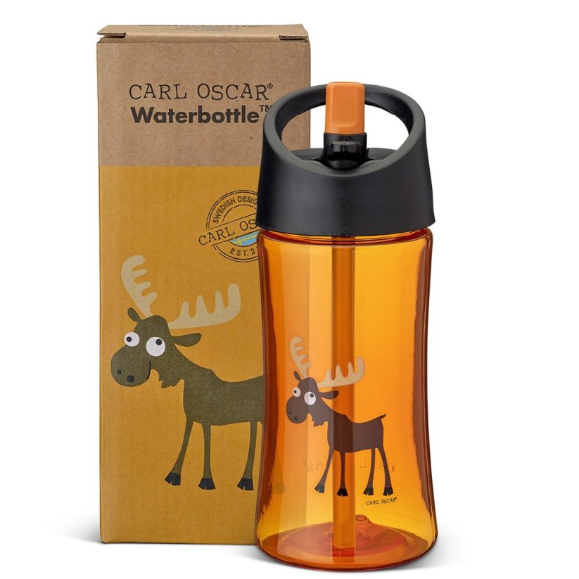 CARL OSCAR 350 ml detská fľaša na nápoj SOBÍK oranžová