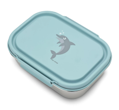 CARL OSCAR STEELish LunchBox™ obedový nerezový box DELFÍN bledomodrá