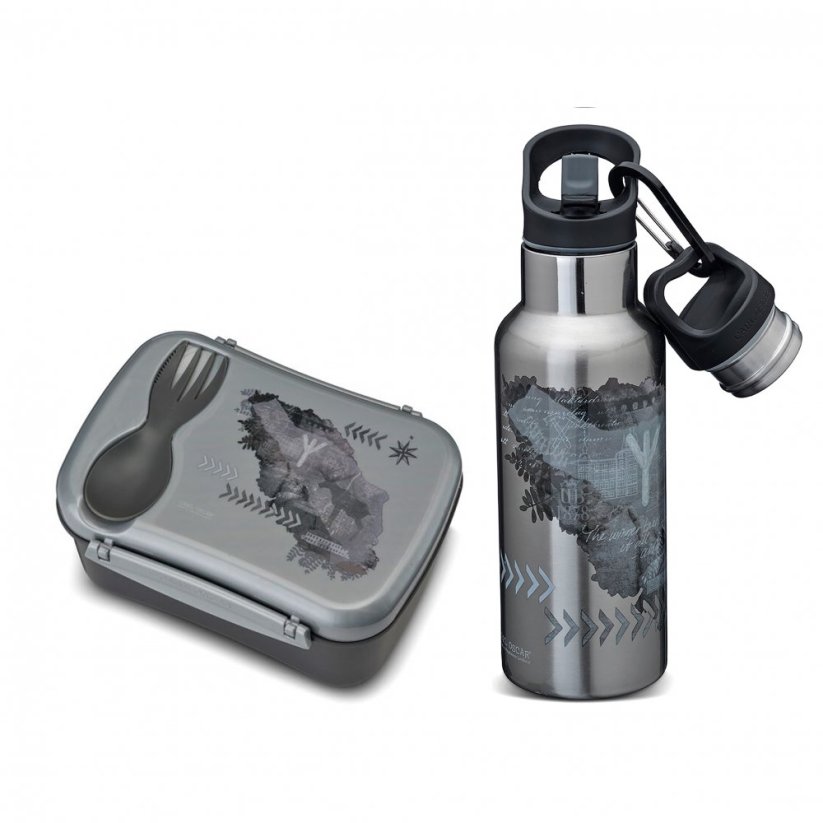 set CARL OSCAR TERMOfľaša antikor eco 500ml a N’ICE BOX na jedlo s chladiacim diskom STRENGHT wisdom