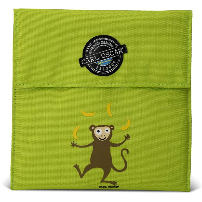 CARL OSCAR PACK N' SNACK™ obal na sendvič a ovocie OPIČKA zelená
